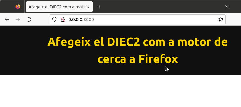 Afegir els motors de cerca de la pàgina